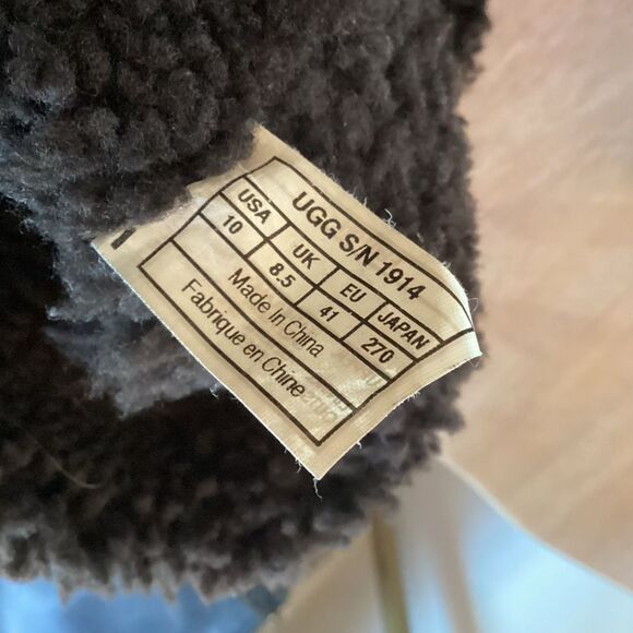 UGG BELLEVUE II SIZE 10 CONVERTIBLE BROWN LEATHER SHERPA LINED BOOTS - Picture 11 of 14